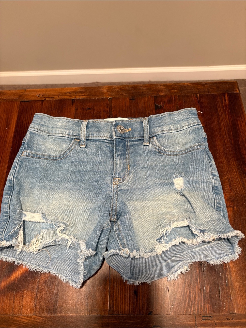 Abercrombie Kids Girls Mid Rise Midi Short Jean Shorts Size 9 / 10